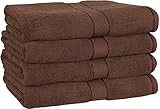 Cotton Bath Towels (4 Pack, Brown) - 30 Inch x 56 Inch - 100% Ringspun Cotton for Maximum Softness and Absorbency - by Utopia Towels