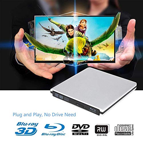 External 4K 3D Blu Ray DVD Drive, Portable USB 3.0 Blu Ray CD DVD Player Reader Disk for Mac OS, Windows 7/8/10,Linxus, Laptop