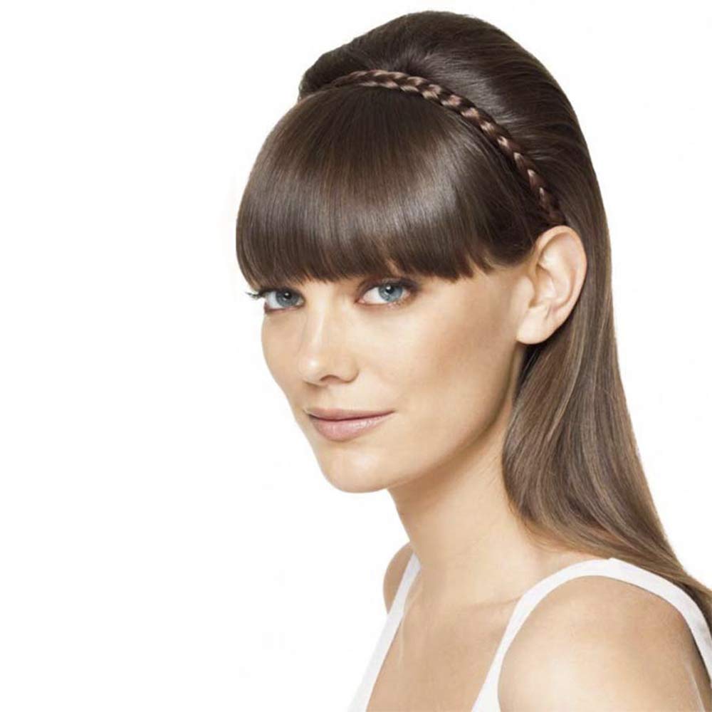 bangs on a headband