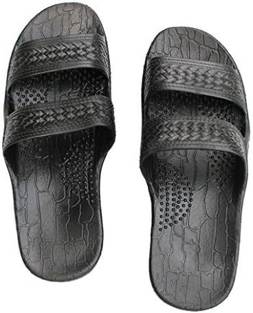 HawaiiImperial Sandals Hawaii Brown or Black Jesus Sandal Slipper For Men Women and Teen Classic Style (14 M, Black)