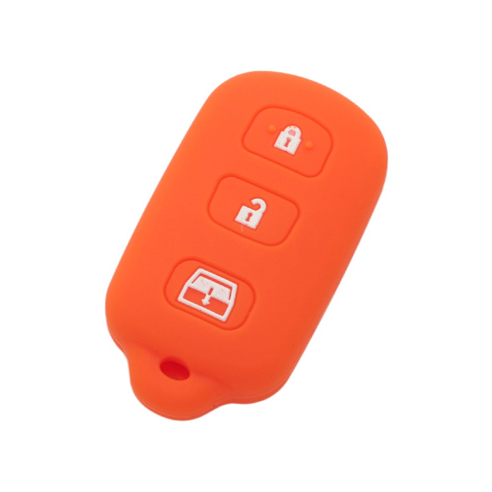 BROVACS Silicone Cover Protector Case Holder Skin Jacket Compatible with TOYOTA 3+1 Button Remote Key Fob CV2410 Orange