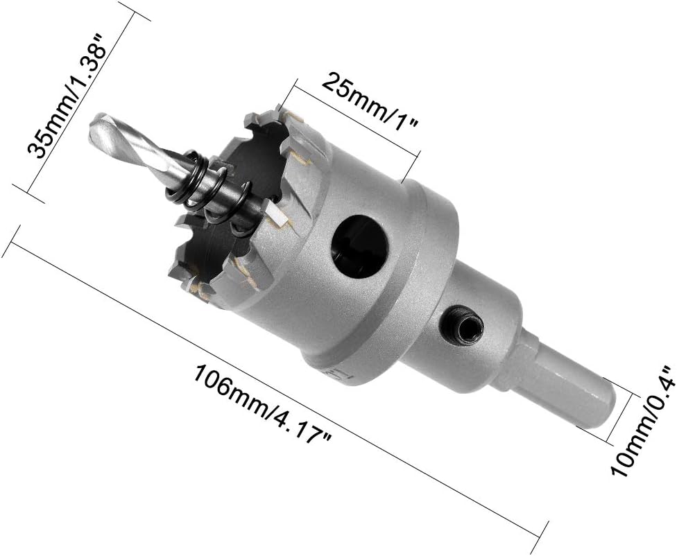 sourcingmap Carbide Hole Saw Drill Bit, 35mm Hole Cutter for Stainless Steel Alloy Cast Iron Copper Metal Sheet, with Limit Step - Image 3