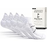 PinMark Threads TourComfort Golf Ankle Socks for Men, 4 Pairs, Cushioned All-Day Comfort, Anti-Blister, Moisture Wicking