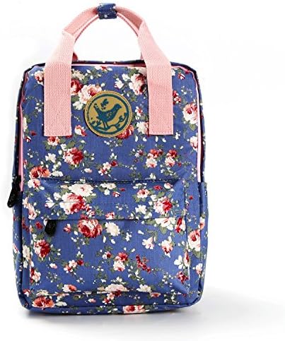Waterproof Floral Backpack Handbag Travel School Bag for Girls and Women (Light Purple M)