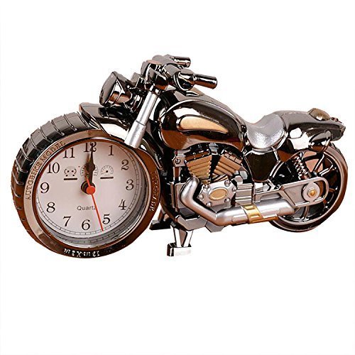 Mlida Luxury Retro Style Motorcycle Alarm Clock, Unique Eye-catching Exquisite Motorbike Sporting Unique Gift for Motor Lovers,Kids,Boys (Grey) - Thumbnail 5