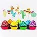 Boao 70 Pieces Fiesta Cupcake Toppers Maraca Sombrero Cactus Cake Toppers Fiesta Theme Party Supplies Party Cake Picks Decor Set