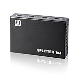 LONGKO HDMI Splitter Digital 1X4 HDMI Switch for Full HD 1080P Support 3D Blu-ray (1 In 4 Out )