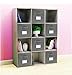 ESYLIFE Foldable Storage Cubes Closet Bins with Label Holder and Handle, 6 Pack, Grey