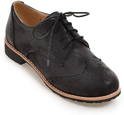 leather lace up flats