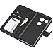Nexus 5X Case, Abacus24-7 Wallet Series PU Leather with Flip Cover & Stand, Black