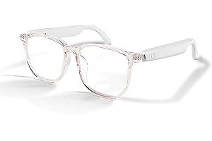 Piluyaa Smart Glasses Bluetooth Audio Sunglasses for Men Women with Dual Stereo Speakers, Open Ear Music &HD Calling, Touch &Voice Assistant, UV Protection——Transparent