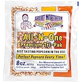All-in-One Premium Tri-Pack Popcorn - Premeasured 10.75-Ounce Popcorn Packs for 8-Ounce Commercial Poppers - 24/Case by Great Northern Popcorn