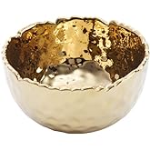 Pampa Bay Golden Millennium 4-inch Porcelain Snack Bowl, Gold