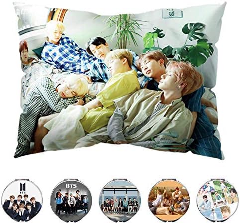 YEeyuTrwd BTS Love Yourself 結 Answer Kpop BTS Pillow Case BTS Bangtan Boys Double-Sided Love Yourself Pillow Cover and A Makeup Mirror with Random Colors(W07)