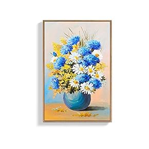 Framed Canvas Wall Art for Living Room, Bedroom Colorful Flower Canvas Prints for Home Decoration Ready to Hang - 16x24 inches