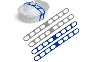 4Pcs Silicone Lid Strap Securing Strap for Crockpots - Reusable Lid Fixing Band for Jar Casserole Dishes Pots Pans Box Fixer,
