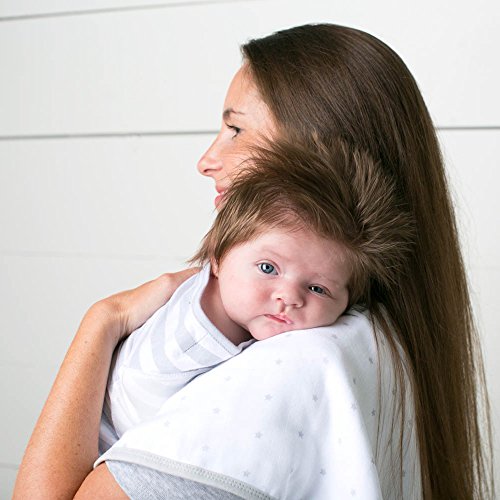 Swaddle Blanket, Adjustable Infant Baby Wrap Set by Ziggy Baby, 3 Pack Soft Cotton Grey Cloud, Stripe & Stars