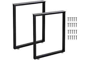 TIEOU Metal Table Legs 28 Inch Heavy Duty Metal Desk Legs Set of 2 28” Height 24” Wide Industrial Black Table Legs,Modern Furniture Legs