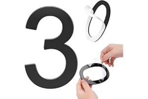 GLDonee Self-adhesive 4 Inch House Numbers Acrylic House Number Modern House Numbers Black Mailbox Numbers for Outside Address Home Number for Apartments Office Hotel Room (Number 3)