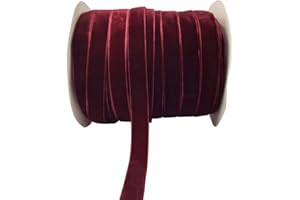 TIANYING 10 Yards Burgundy Velvet Ribbon Spool (Wine, 5/8")