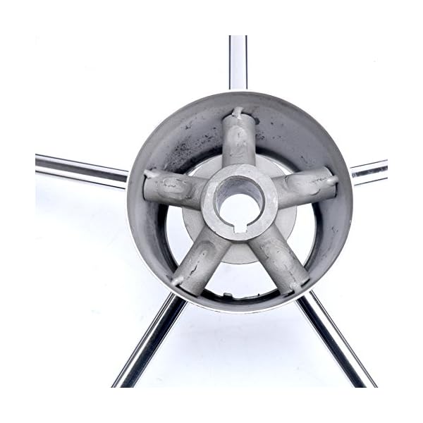 Amarine-made-13-12-Inch-Boat-Marine-5-Spoke-Destroyer-Steering-Wheel-with-Black-Foam-Grip