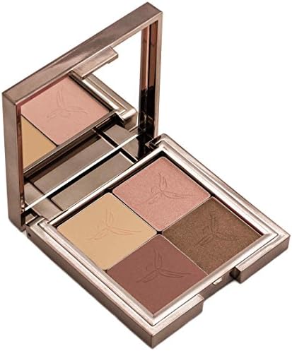Gallany Cosmetics Eye Shadow Quad Palette, Pink and Brown Eyeshadow, Natural Smokey Eye, Shimmering Pigments (Cashmere)