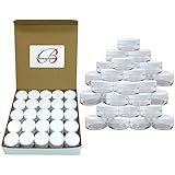 (100 Pcs) Beauticom 5G/5ML High Quality Clear Plastic Cosmetic Container Jars with White Lids