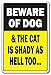 BEWARE OF DOG & CAT IS SHADY Sign animalparking | Indoor/Outdoor | 12