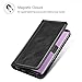 ProCase Genuine Leather Case for Galaxy Note 9, Vintage Wallet Folding Flip Case with Kickstand and Multiple Card Slots Magnetic Closure Protective Cover for Samsung Galaxy Note 9 -Black