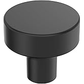 Amerock Merced 1-1/4 inch (32mm) Diameter Matte Black Cabinet Knob, BP37420MB