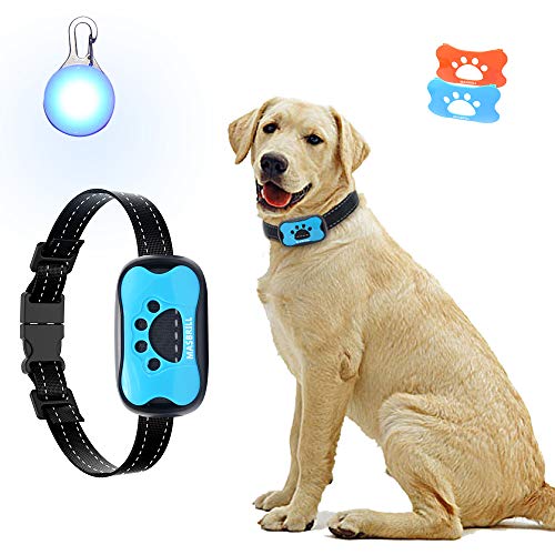 MASBRILL Dog Bark Collars – Effective Anti Barking No Shock Pet Dog Training Collar Stop Barking Deterrent Device Humane Vibration Beep No Barks Collar for Small, Medium Large Dogs 15-110lbs