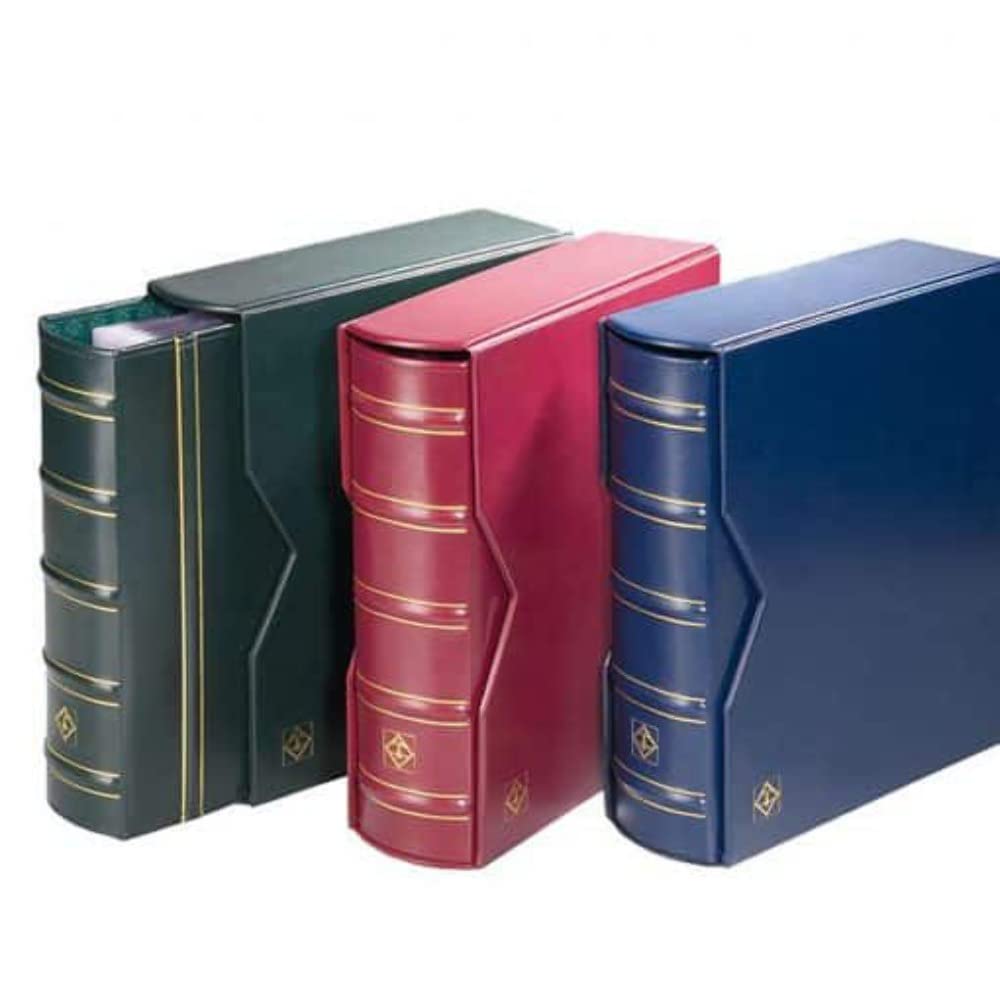 Leuchtturm 301654 Coin Album Optima - Ring Binder in Classic Design Gigant - Includes Protective Case - Red