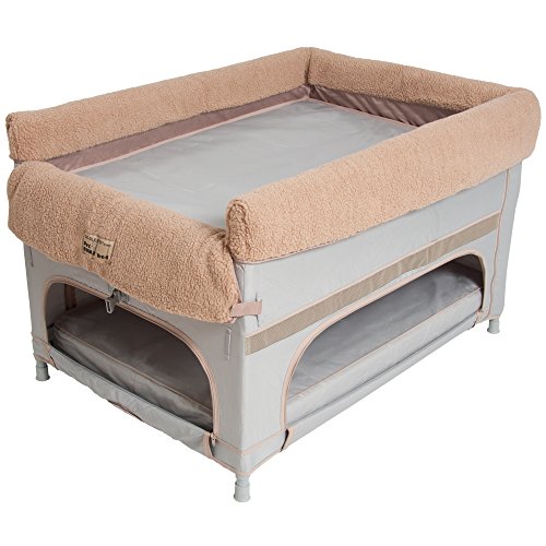 Arms Reach Concepts Duplex Pet Bunk Bed, Grey with Camel Liner, Large