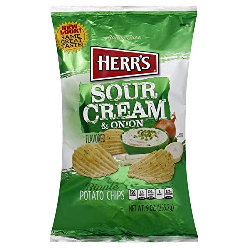 Herr's Sour Cream & Onion Potato Chips 9.5 Oz. (4 Bags