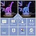 Dinosaur Illusion Night Light for Kids Birthday Gifts Optical Desk Lamp Table Touch Nursery Walking Animals Party Western Christmas Gift Children Room Decor 7 color Changing USB Crackle Diplodocus