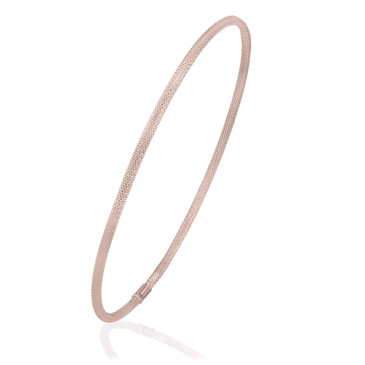 Citerna 9 ct Rose Gold, Diamond Cut Textured Bangle of 6.5 cm Diameter
