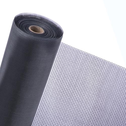 Ailinscn Mosquito Net Window, 120 x 1500 cm, 304 Stainless Steel High Light Transmission Mosquito Net Door Window by the Metre, for Doors, Windows, Patio, Porch and Pool, Roof Velux