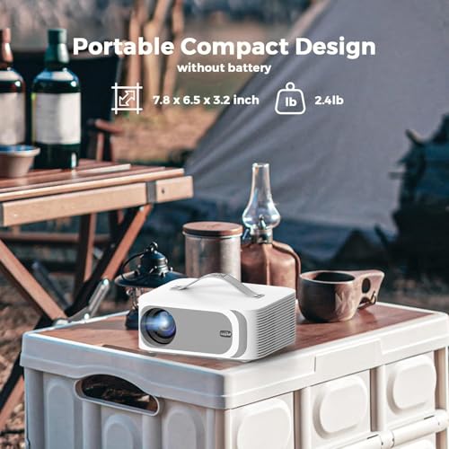 Outdoor-Projector-4K: [Official-Apps/2000 Brightness/40W Dolby Audio] Portable-Projector with WiFi and Bluetooth,Auto Focus,HDR10+,Lisowod Smart Projecteur for Movie Home Theater