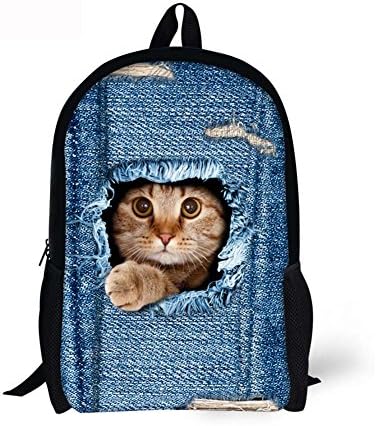 Elementary School Backpack, Cute 3d Animal Cat Bookbag Kids Travel Bag For Girls