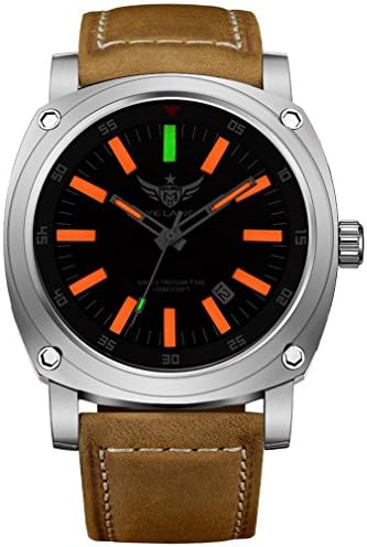 YELANG v3.3 Plus Super Bright Tritium Gas Orange Luminous Sapphire Glass Brown Leather Strap Original Color Titanium Alloy Case Men Automatic Mechanical Watch