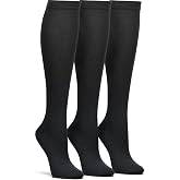 Nurse Mates 3 Pack Women's Compression Socks | 12-14 mm/Hg | Reduce Swelling | Improve Circulation | One Size | 3 Pair