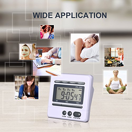 AIMILAR Digital Countdown Timer 4 Channel Count Up Down Kitchen Cooking Timer Clock - Thumbnail 6