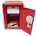 Kid's Coin Bank Locker Safe with Single Digit Combination Lock and Key - 7” High x 4” x 3.9” Red