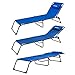 KingCamp 3 Positions Camping Cot Patio Foldable Chaise Lounge Chair Bed(Blue).