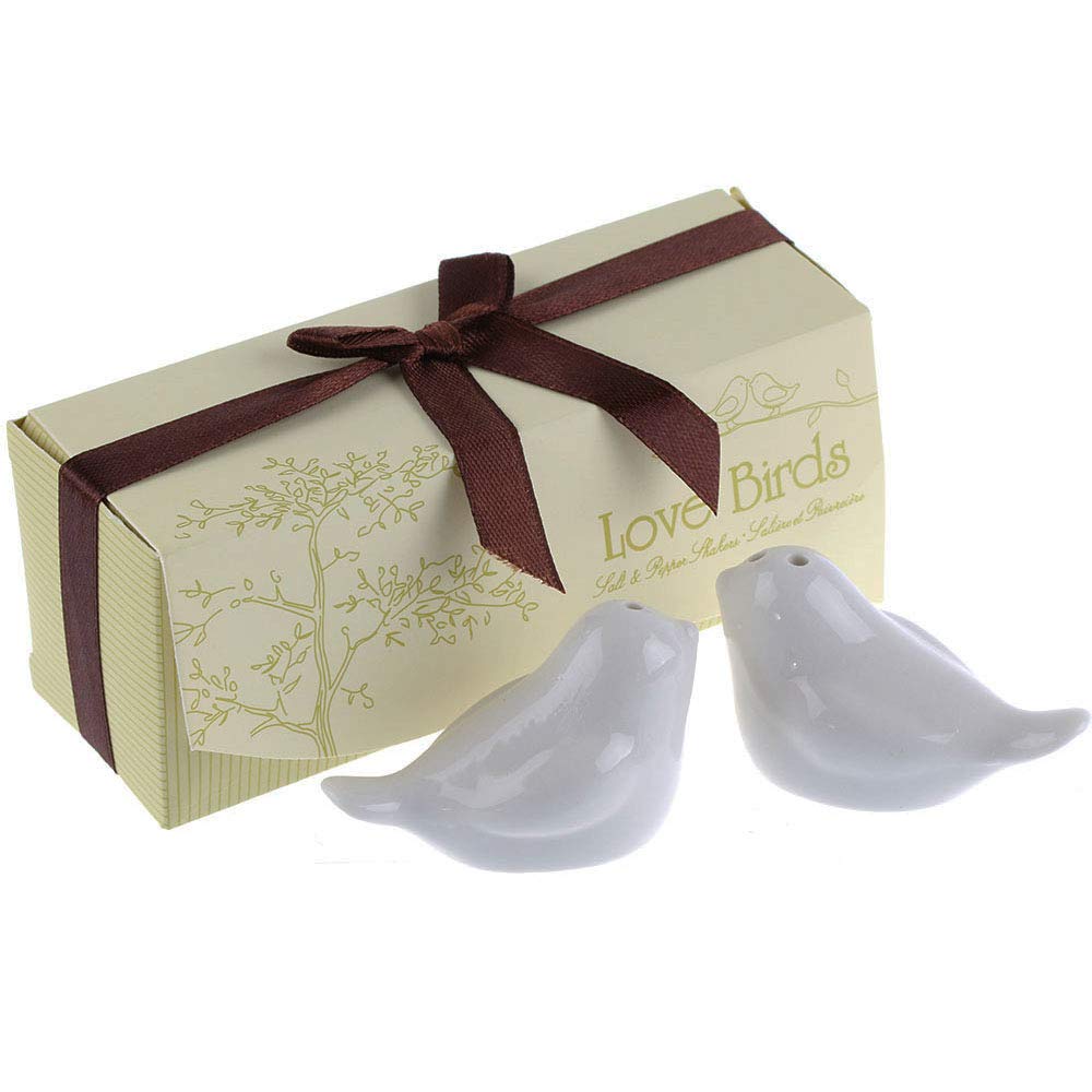 YMULAS 20 Sets (40 pcs) Wedding Favor Love Bird Salt and Pepper Shaker Set with Package Box