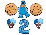 Cookie Monster #2 Two 2nd Second Happy Birthday Balloon Party Set Sesame Street by Anagram
