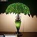 WERFACTORY Tiffany Style Table Lamp Green Stained Glass Wisteria Mother-Daughter Vase Lamp 16X16X24 Inches Desk Reading Light Decor Bedroom Living Room Home Office S523 Series