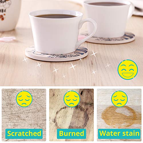 image for Lifver Absorbent Stone Coasters With Holder, Coasters for Drinks and C