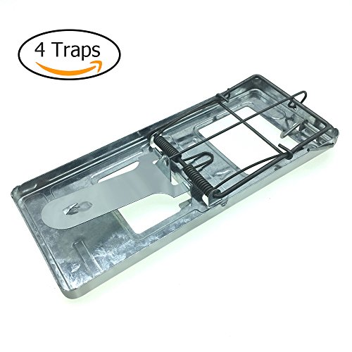 Trapro Metal Rat Trap Snap Trap for Rats and Other Large Rodents (Pack of 4)