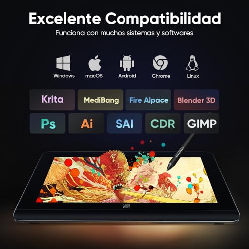 XPPEN Artist Pro14 Gen2 Graphic Tablet with Pen Display 16K Pressure Levels, Digital Drawing Tablet 14 Inches with Wireless Keyboard, Compatible with Windows, Mac, Android, Chrome, Linux